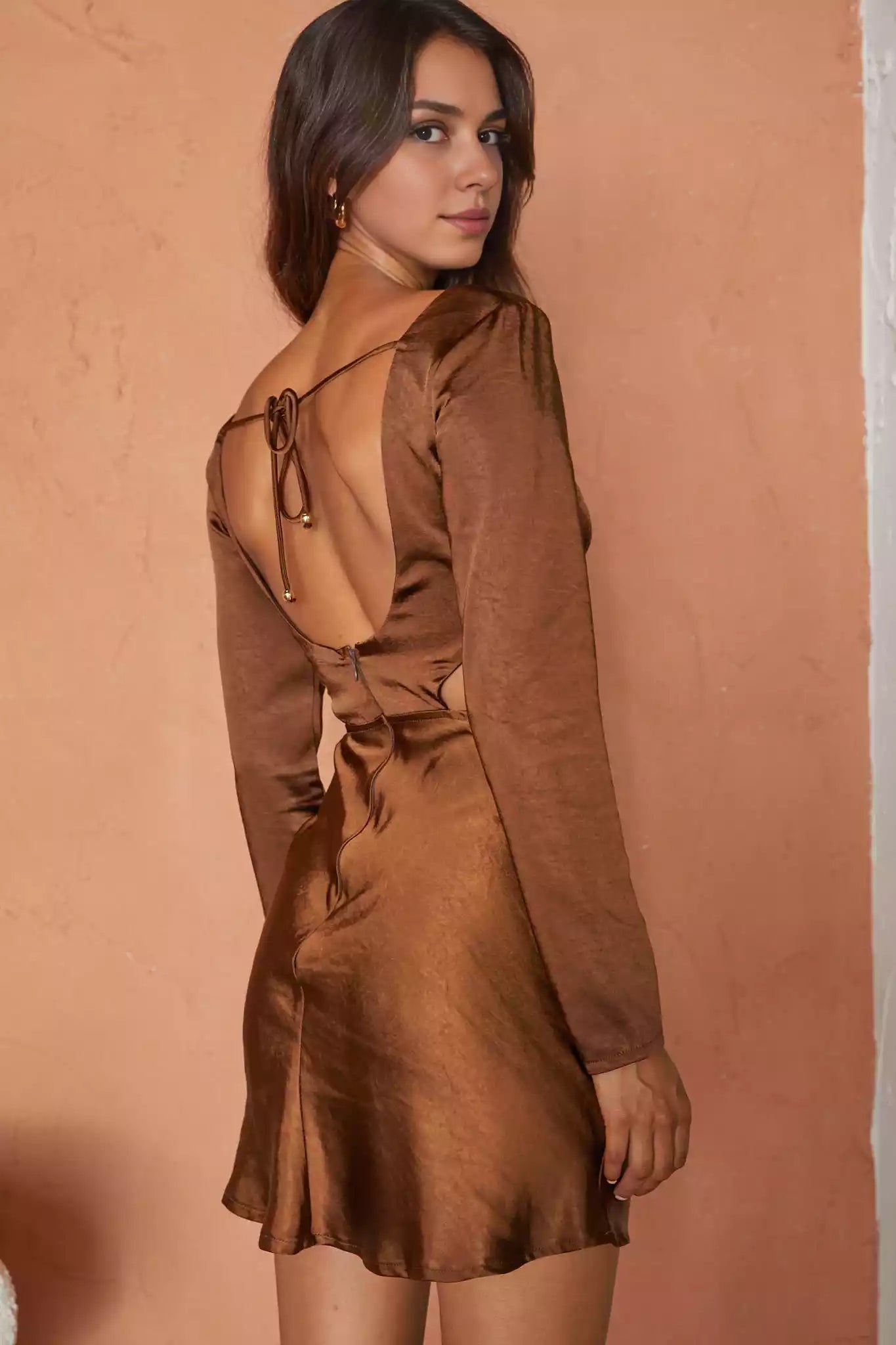 Spicy mini lining with pleats, neck collar, waist hollow out, back with zipper Homecoming Dresses