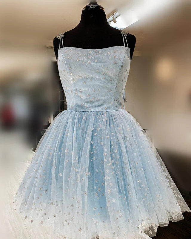 Light Blue Amazing Homecoming Dresses