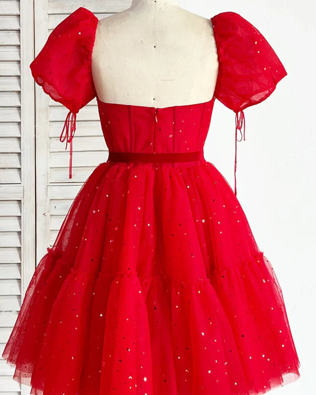 Sparkling red Homecoming Dresses