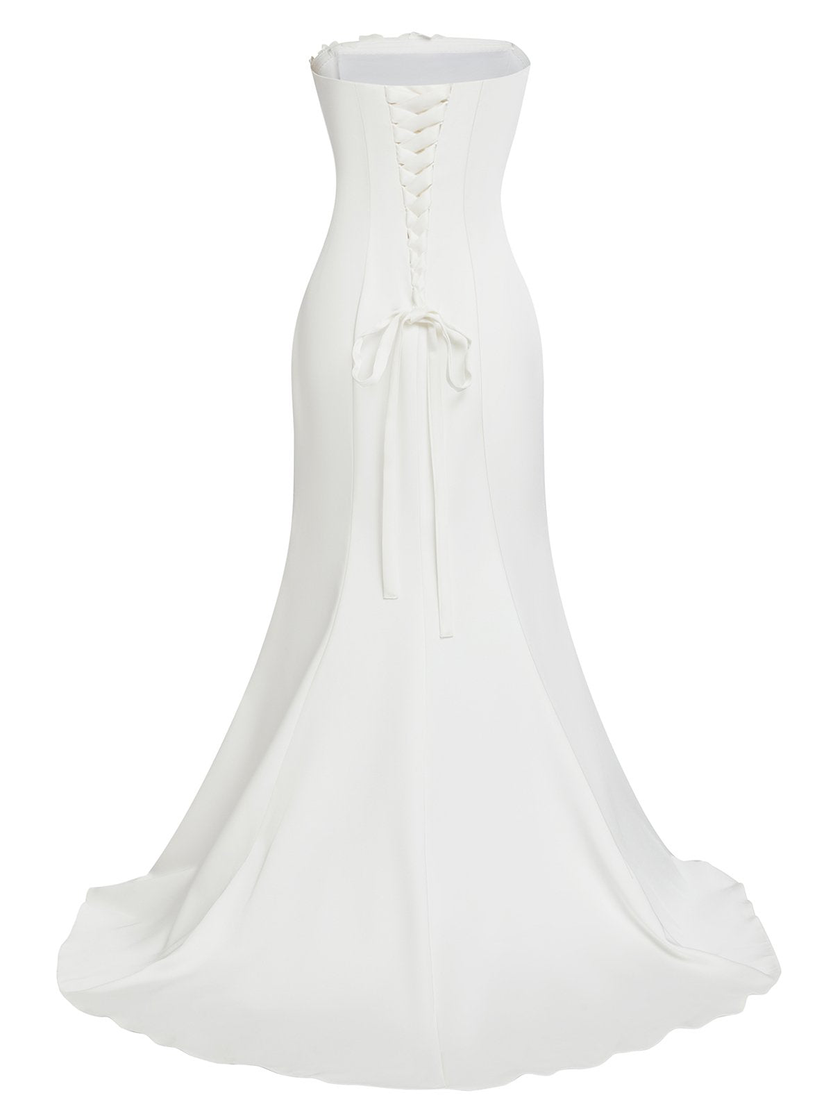 Strapless Floral Appliqué Mermaid Wedding Dress with Corset Back - Modern Bridal Gown