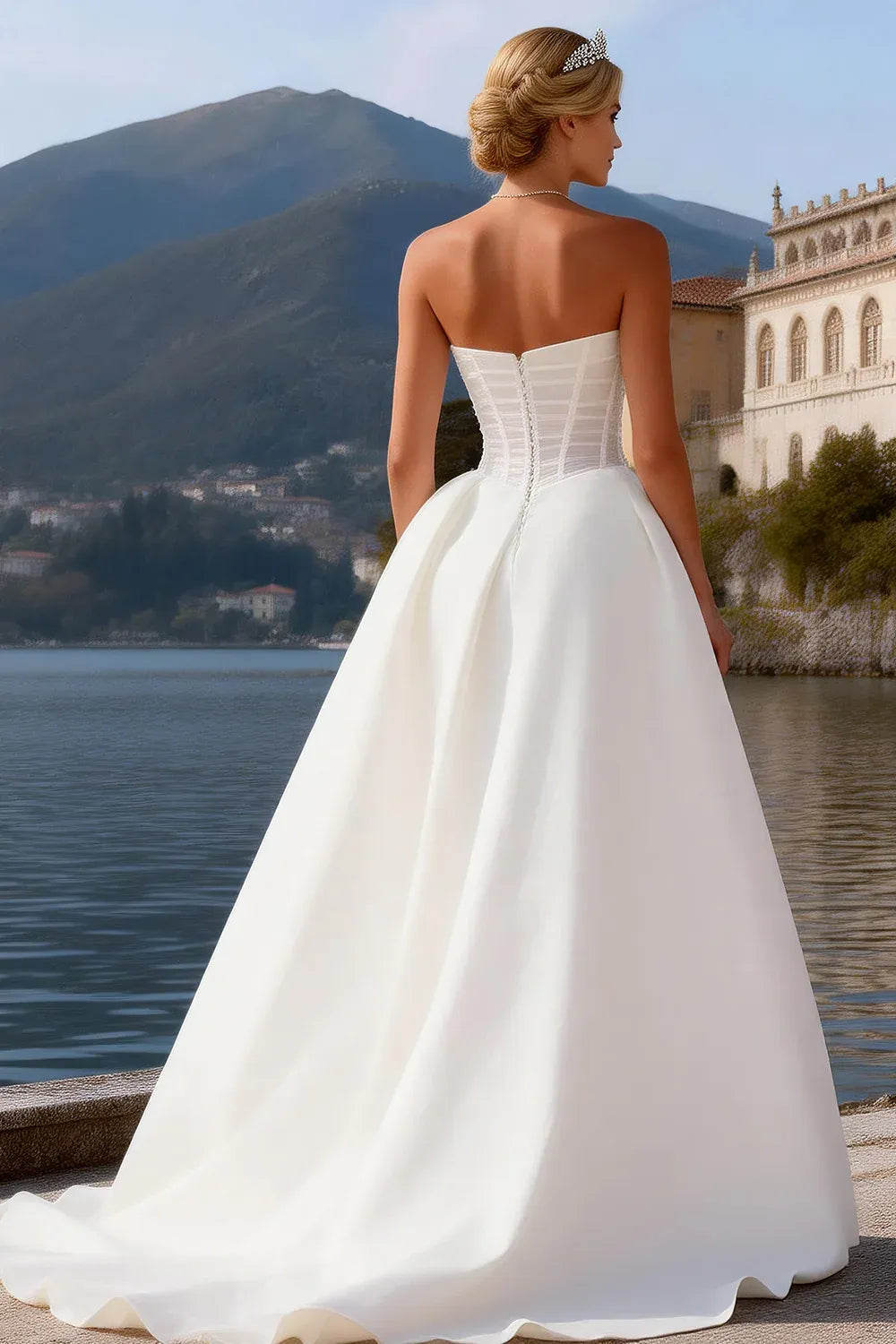 Strapless Sweetheart Corset Ball Gown Wedding Dress