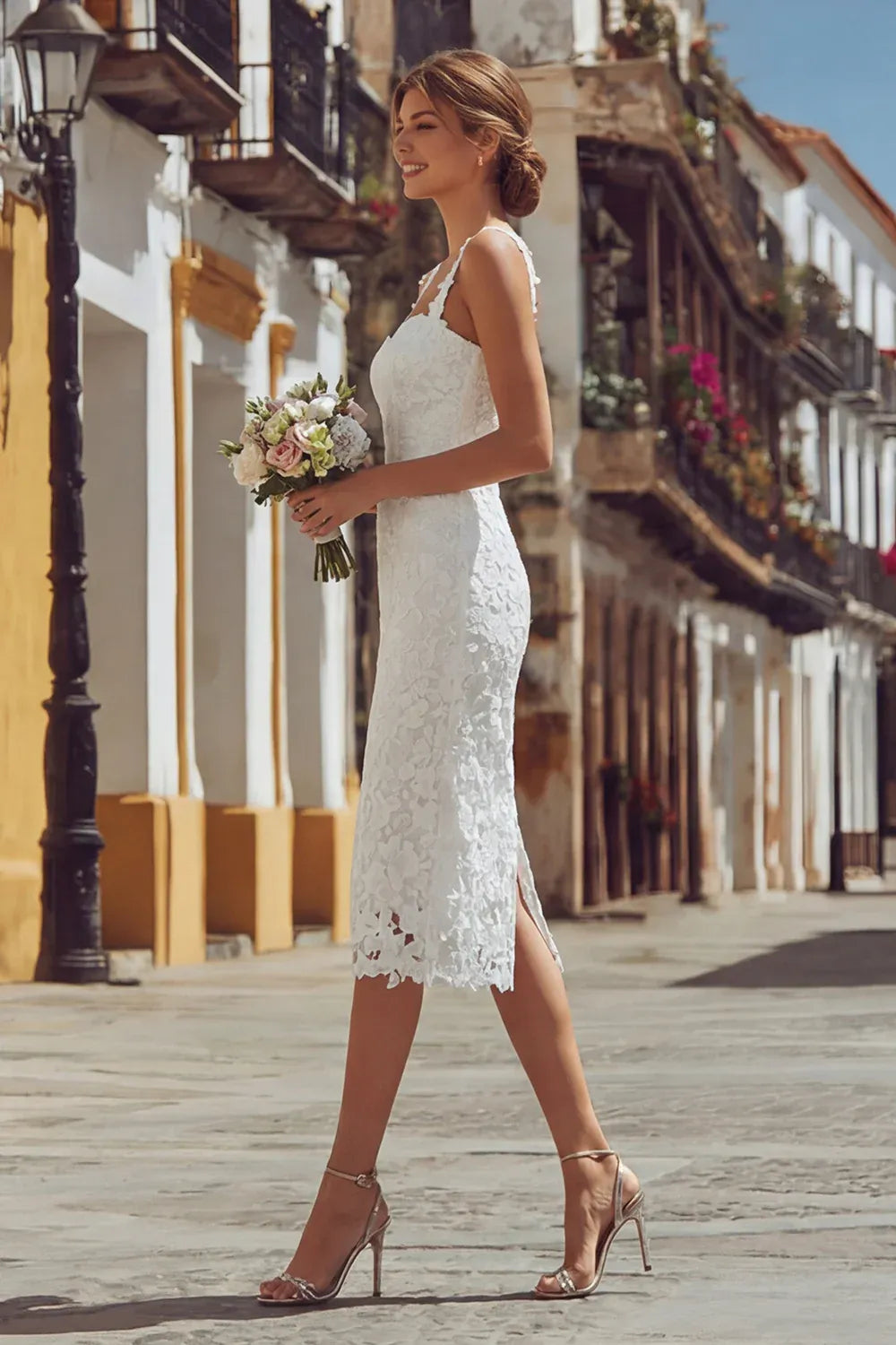 Strapless Sweetheart Lace Mermaid Wedding Dress with Lace Straps - Romantic Bridal Gown