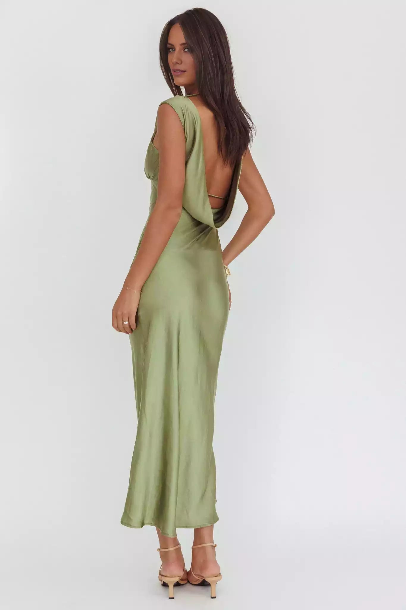 Stunning lined sleeveless scarf with adjustable neckline, shoulder straps and zippered sides Prom Dresses