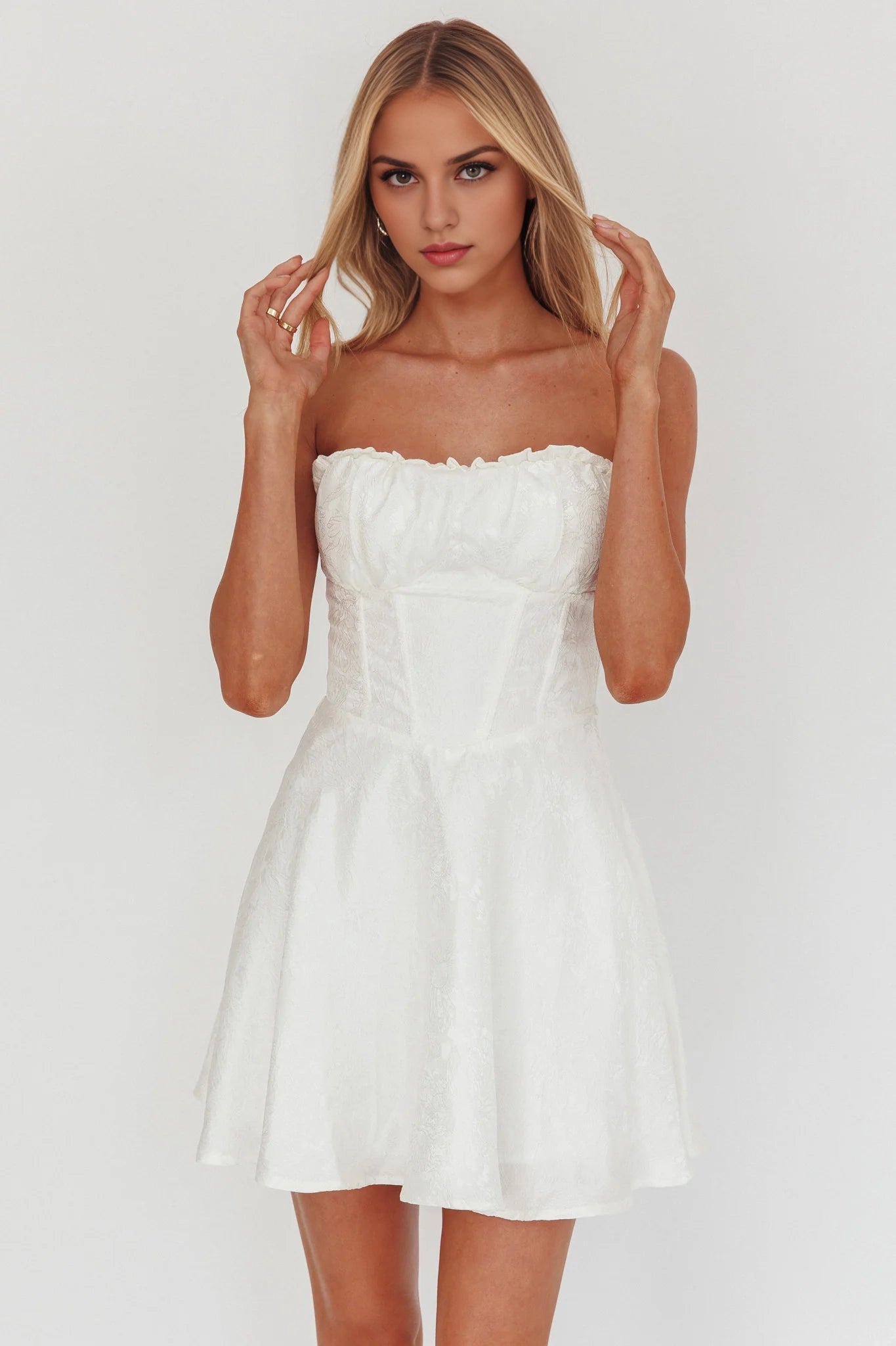 Stunning ruffled chest corset mini back zipper Homecoming Dresses