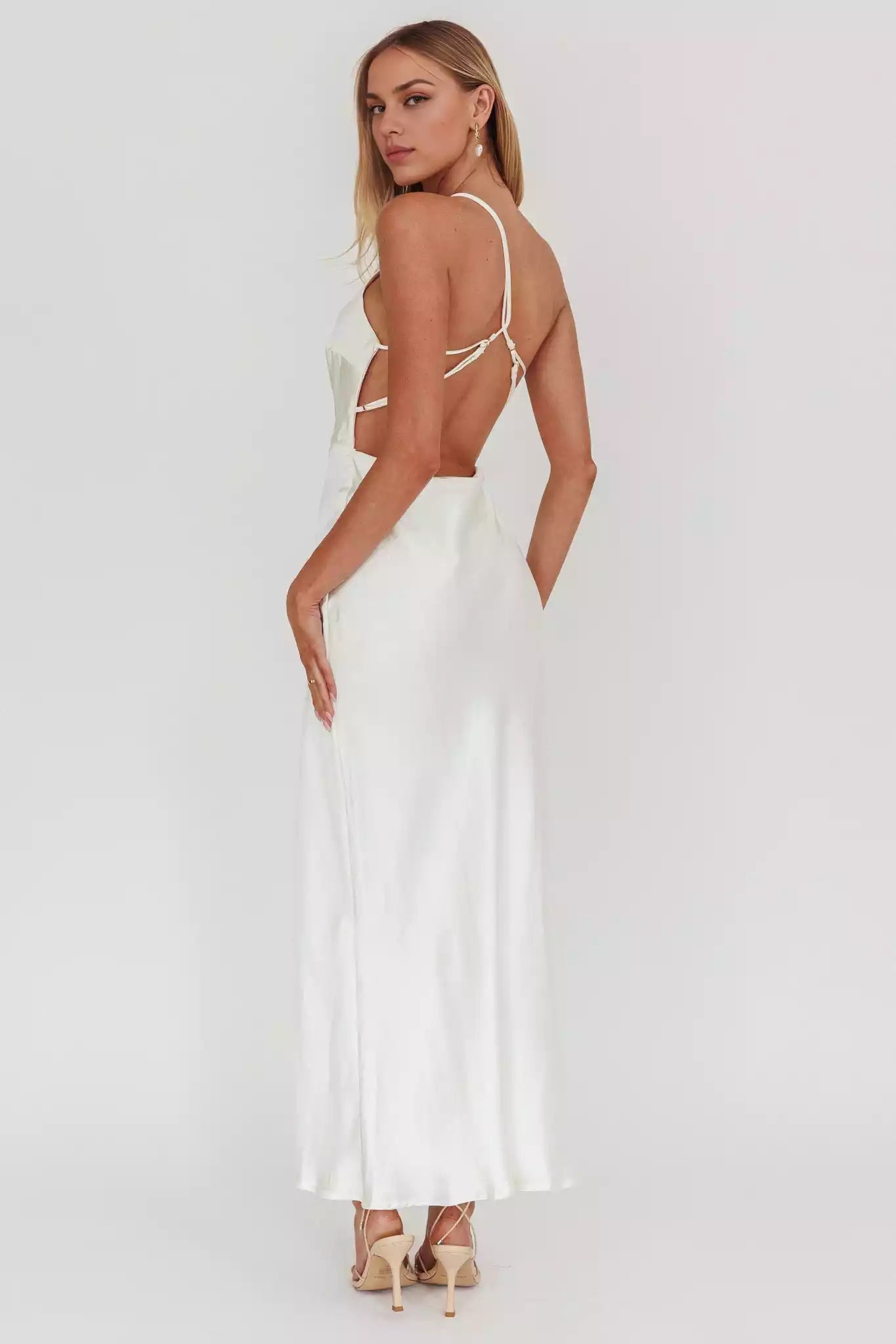 Stunning single shoulder back strap with adjustable straps and unlined side zippers Prom Dresses