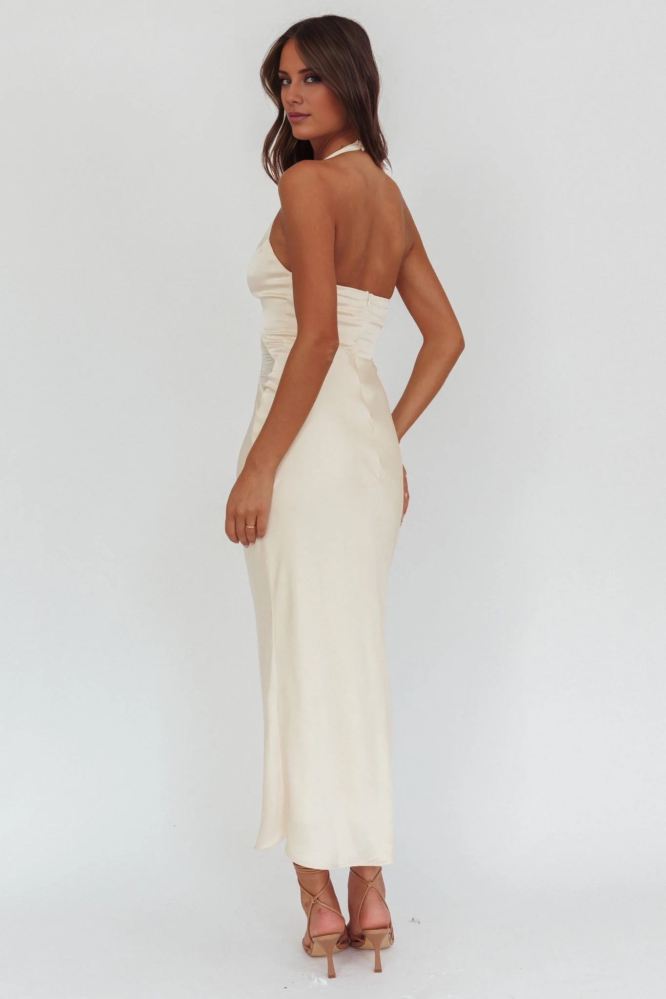 Stunning slim fit hanging neck button closure with zipper at the back Homecoming Dresses