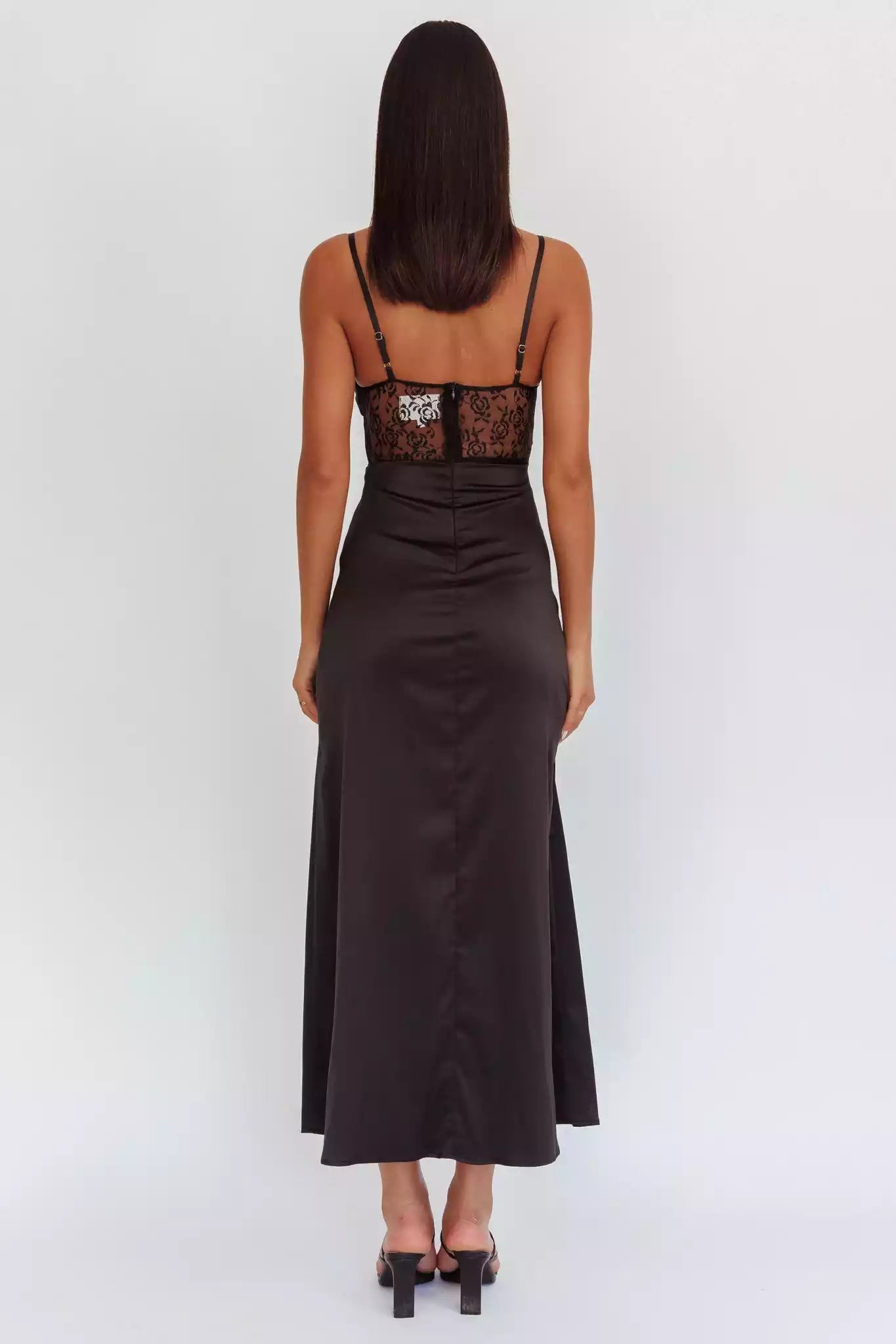 The eye-catching unlined twisted detail lace corset with adjustable shoulder straps and a zipper at the back Prom Dresses