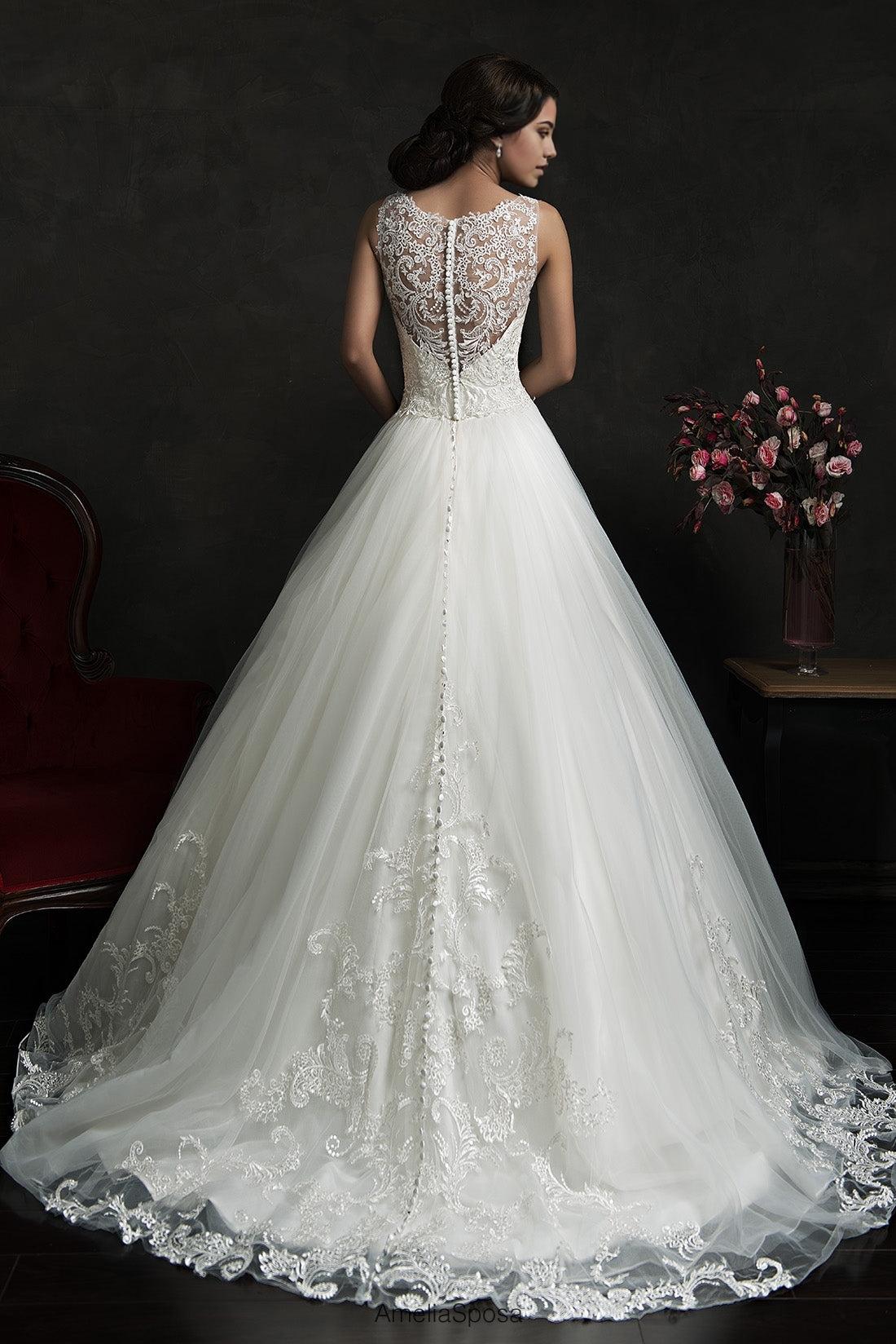 Elegant Lace Ball Gown Princess Dress Custom Made Tulle Bridal Gown