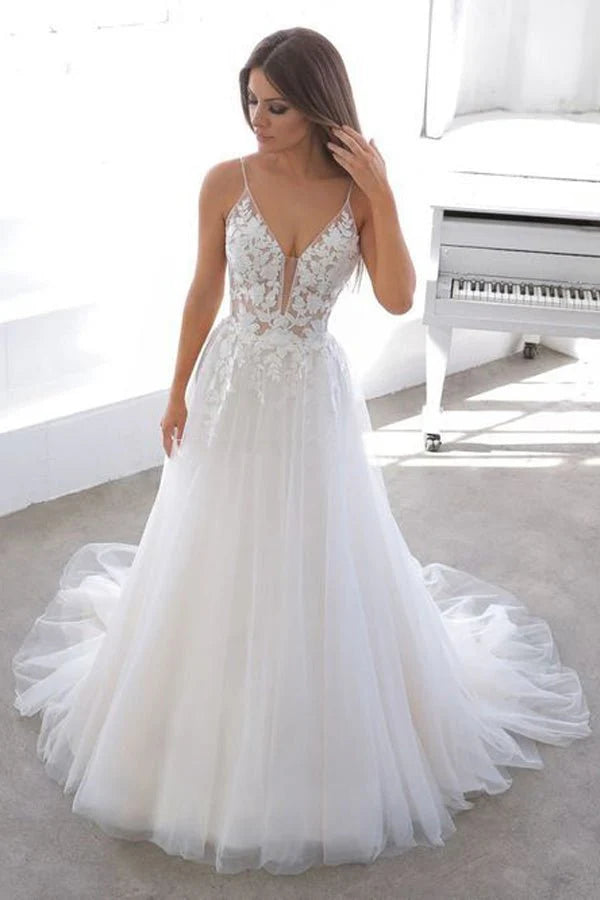 Dingji WeddingjiDress Awesome Wedding Dresses Backless With Appliques And Strapss Cheap Price Bride Dresses