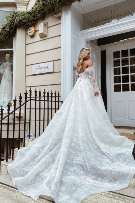 Beautiful Sweetheart Long Sleeve Lace Wedding Dress