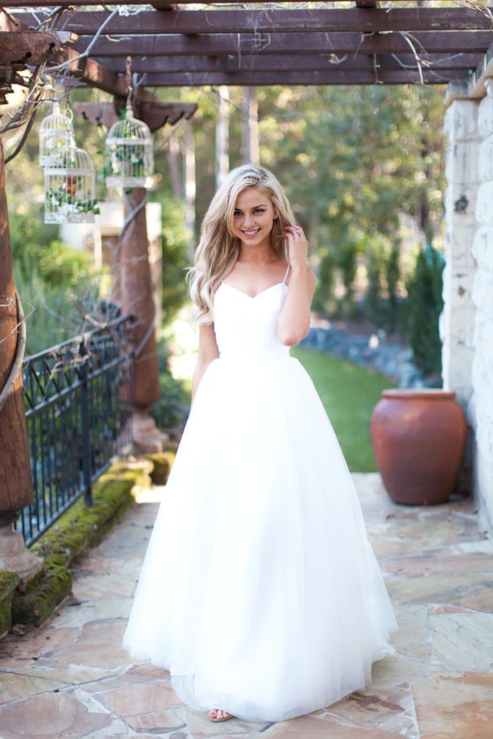 Strap and sheer summer wedding dress new A-line long style wedding dress