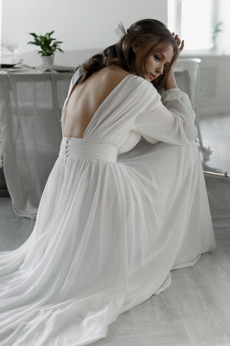 Concise wedding dress Church wedding dress Elegant bridal gown Lovely bridal dress