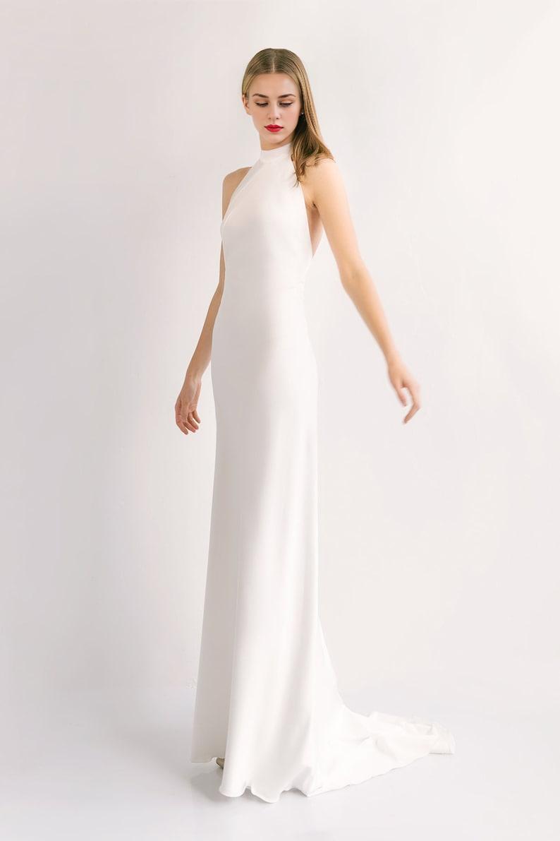 Reception dress Minimalist dress Elopement dress Satin wedding dress