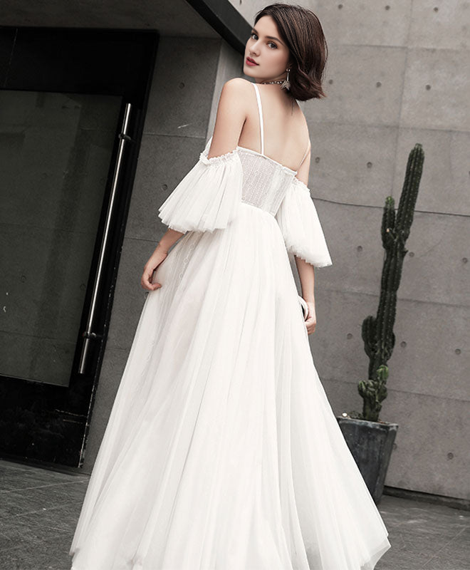 Tulle Long Prom Dress White Evening Dress