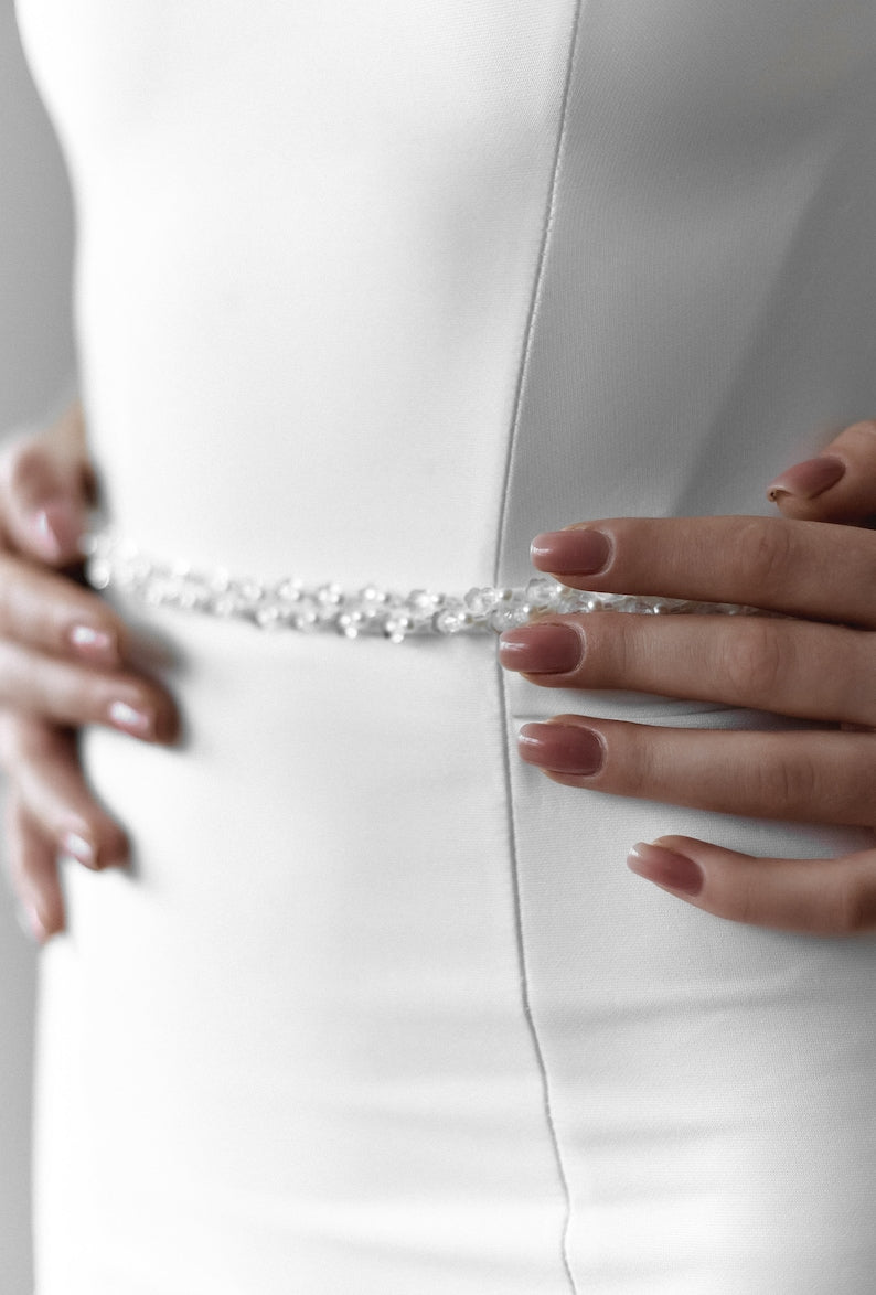 Stunning Trailing Strapless White Wedding Dress