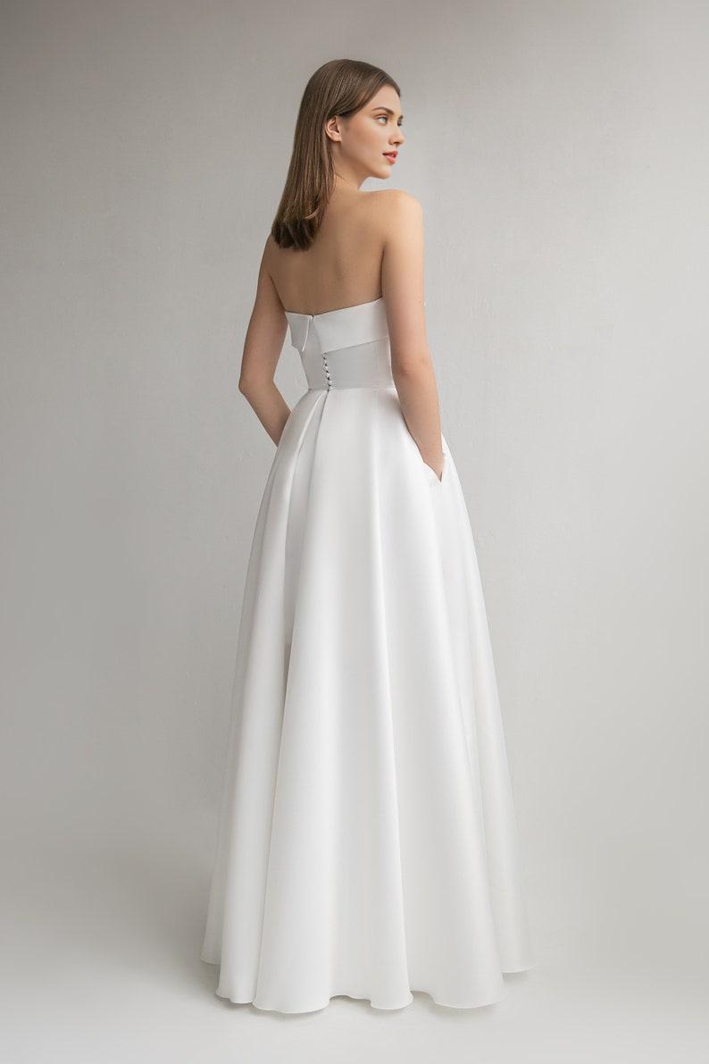 Ball Gown Wedding Dress A-line Silhouette Minimalist Dress Long Bridal Gown