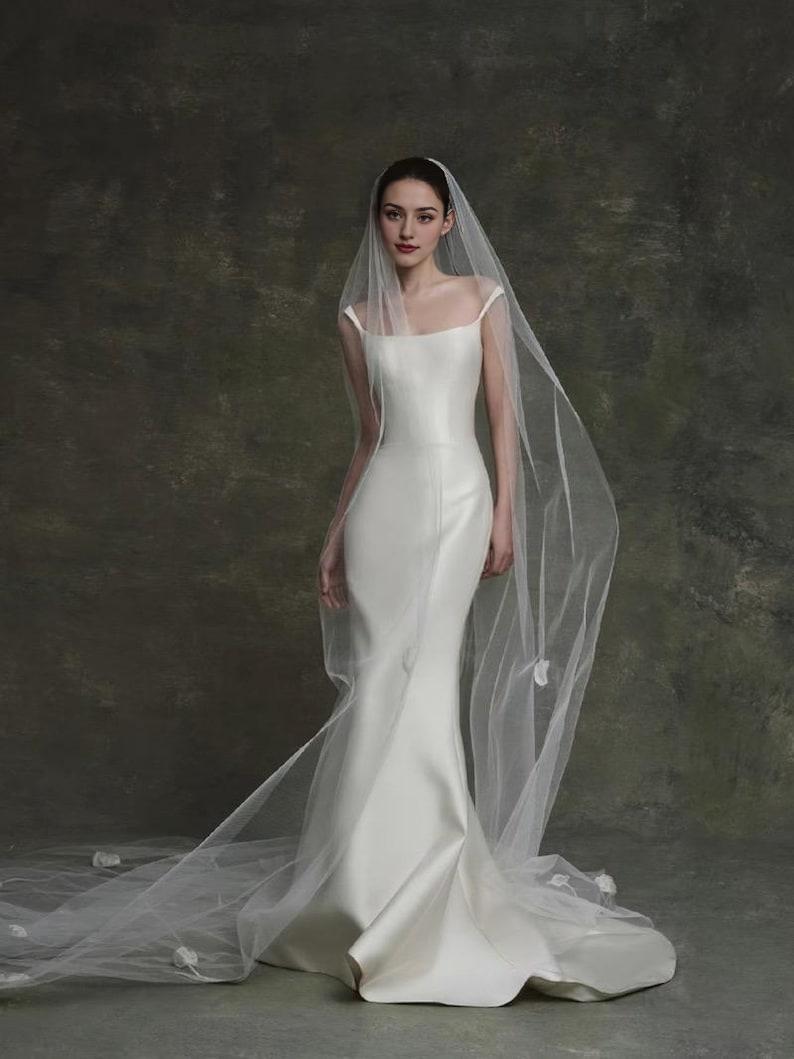 Simple and Elegant Satin Wedding Dress Evening Dress Party Dress