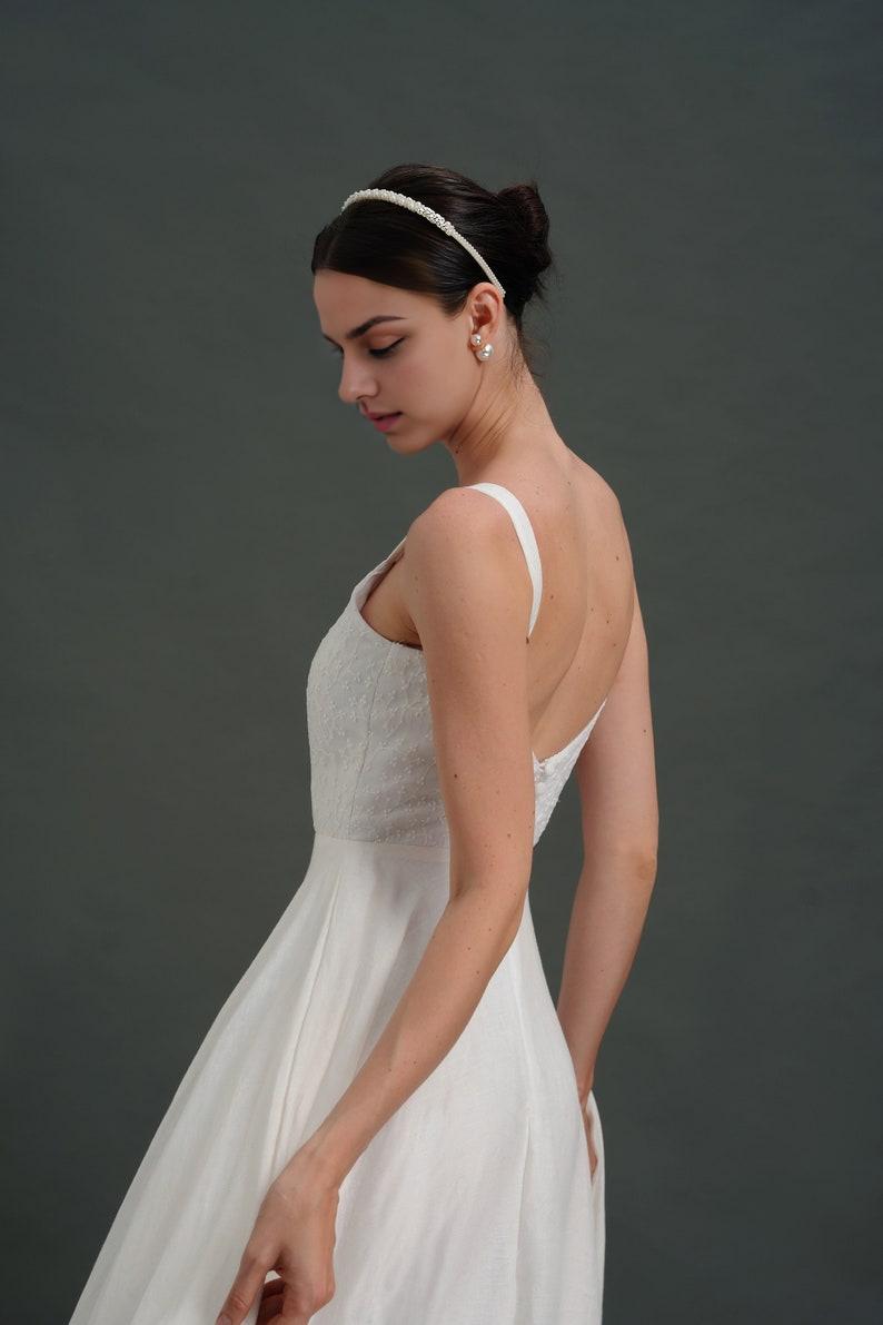 Wedding Dress and Lace Gown Modest Wedding Dress Simple Wedding dress Alternative wedding dress White Linen Dress