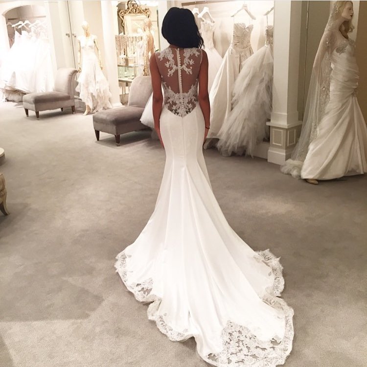 Sexy Mermaid Wedding Dresse Sheer Bridal Gowns with Lace Court Train