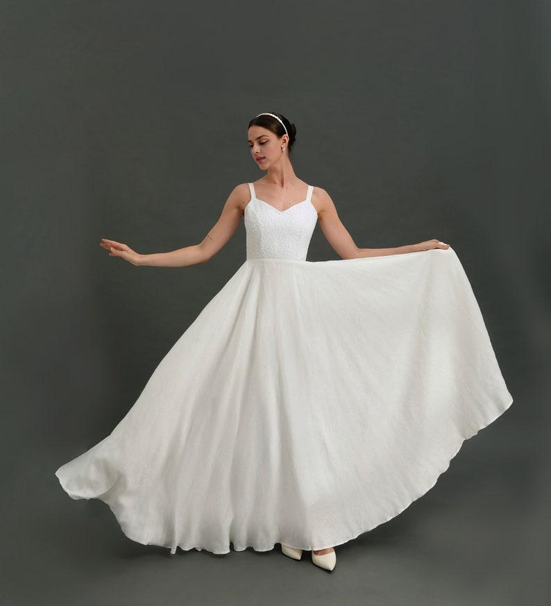 Wedding Dress and Lace Gown Modest Wedding Dress Simple Wedding dress Alternative wedding dress White Linen Dress