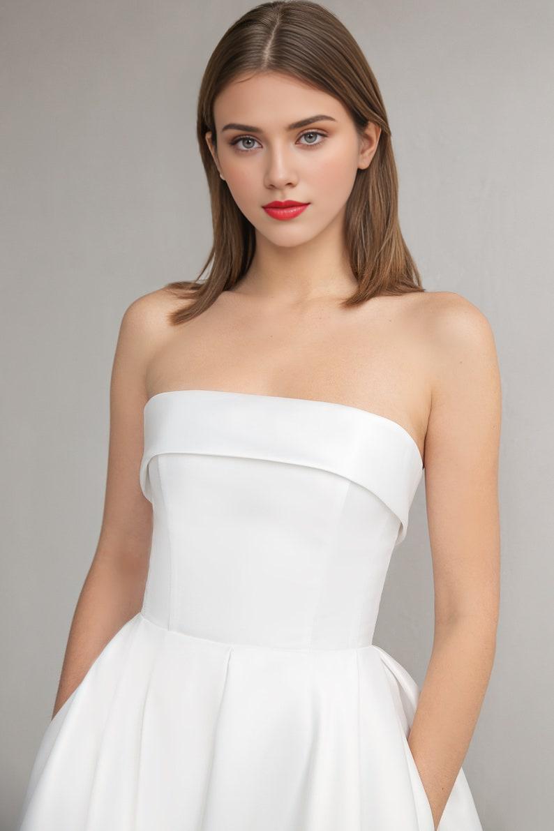 Ball Gown Wedding Dress A-line Silhouette Minimalist Dress Long Bridal Gown