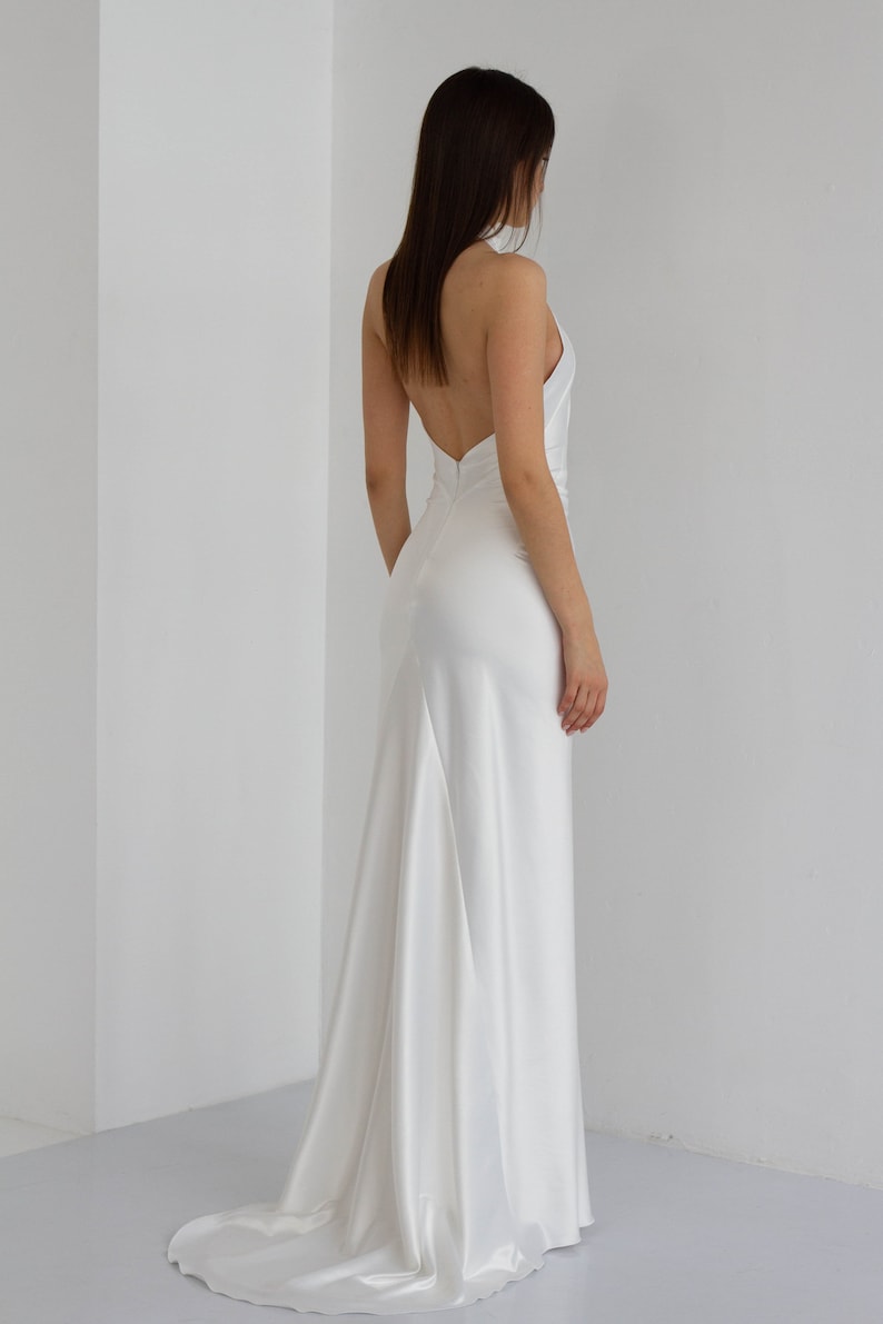 Reception dress Minimalist dress Elopement dress Satin wedding dress