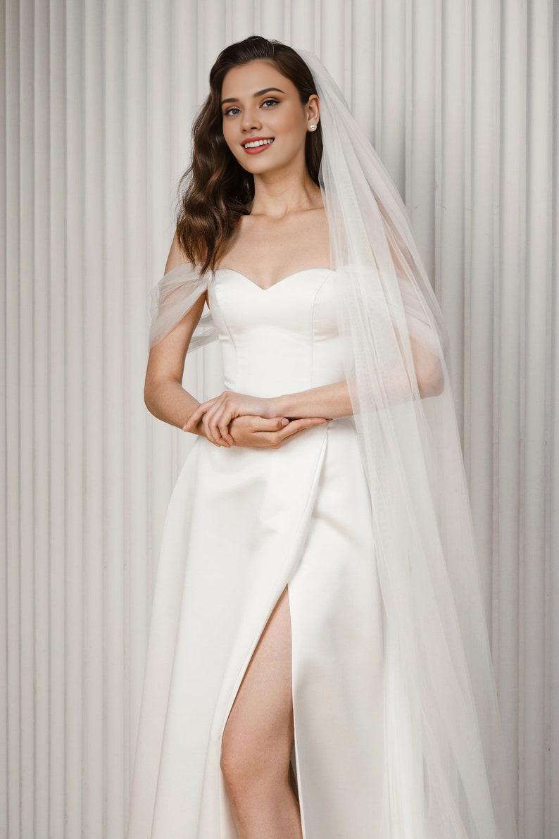 A Line Wedding Dress Made Of Satin Romantic And Modern Wedding Dress