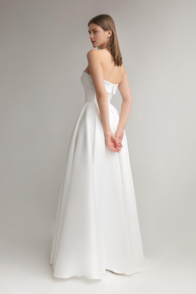 Ball Gown Wedding Dress A-line Silhouette Minimalist Dress Long Bridal Gown