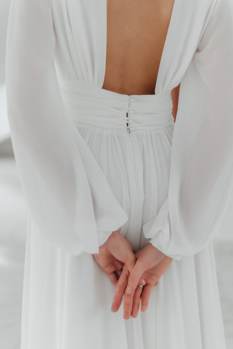 Concise wedding dress Church wedding dress Elegant bridal gown Lovely bridal dress