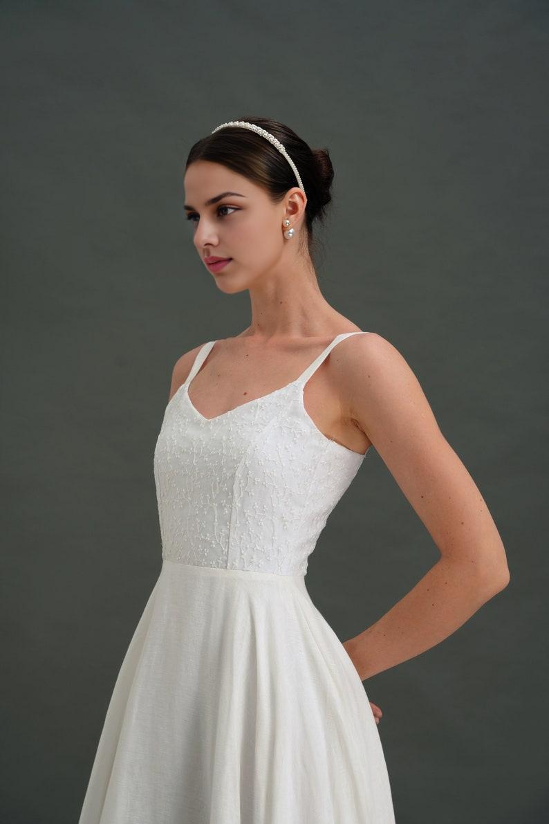 Wedding Dress and Lace Gown Modest Wedding Dress Simple Wedding dress Alternative wedding dress White Linen Dress