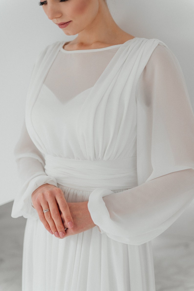 Concise wedding dress Church wedding dress Elegant bridal gown Lovely bridal dress