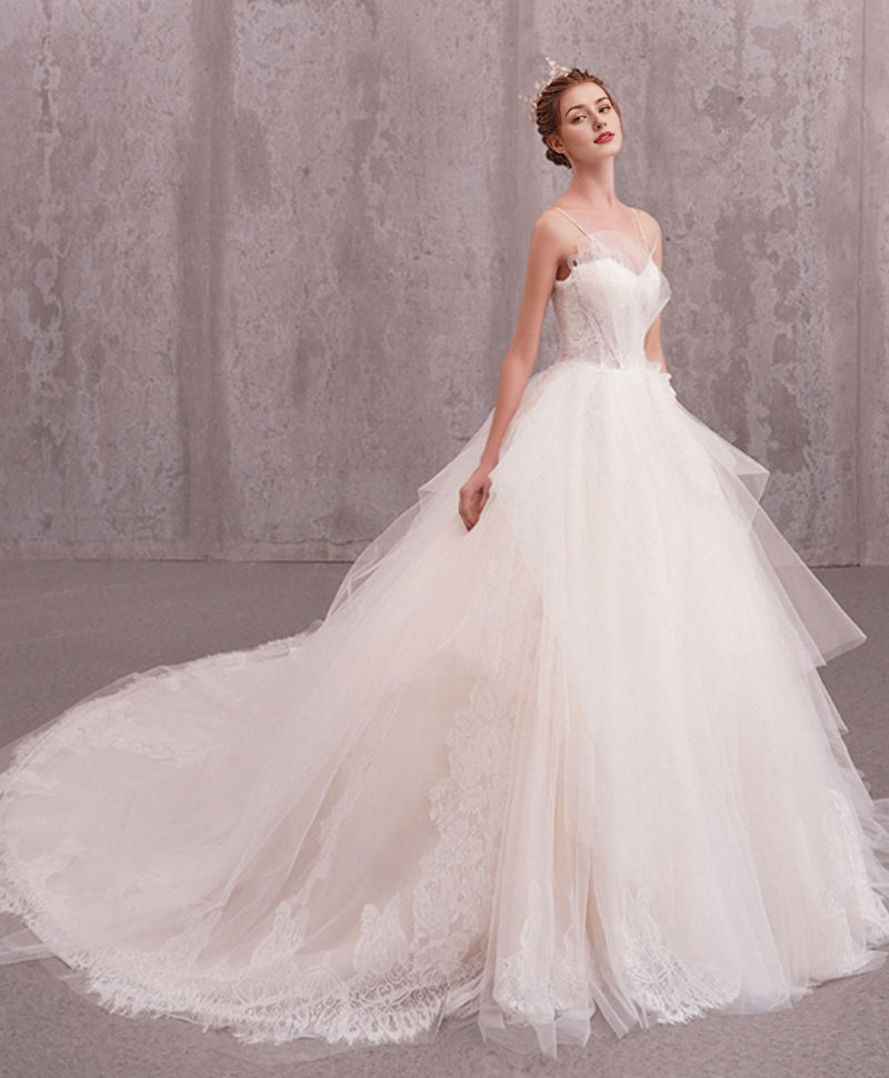 Sweetheart Tulle Lace Long Wedding Gown Bridal Dress