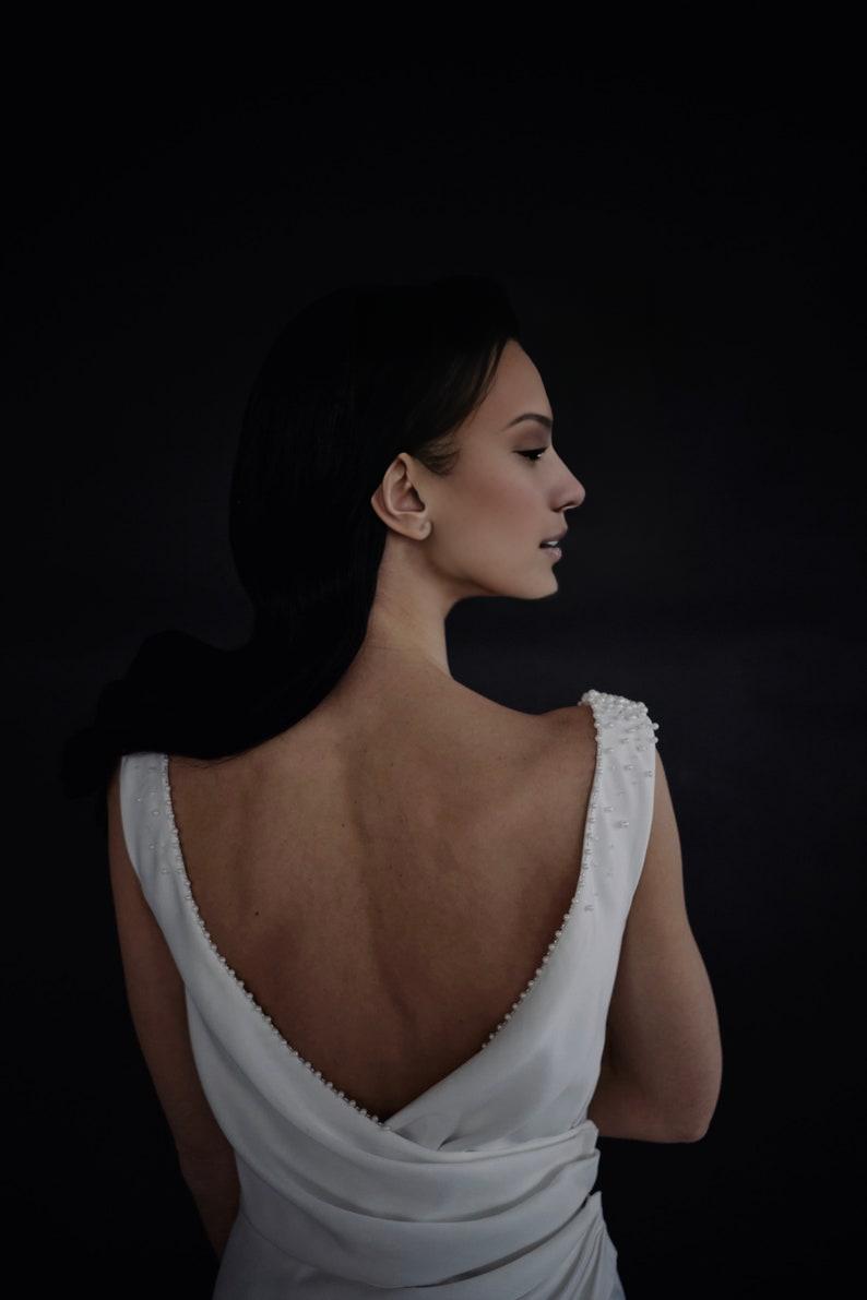 Wedding dress Embroidered corset dress Handmade bridal gown Open back dress with