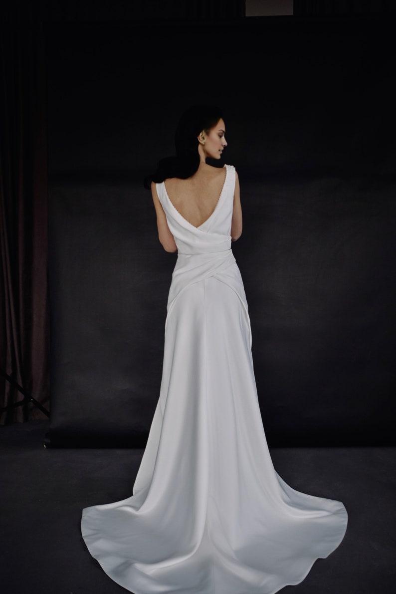 Wedding dress Embroidered corset dress Handmade bridal gown Open back dress with