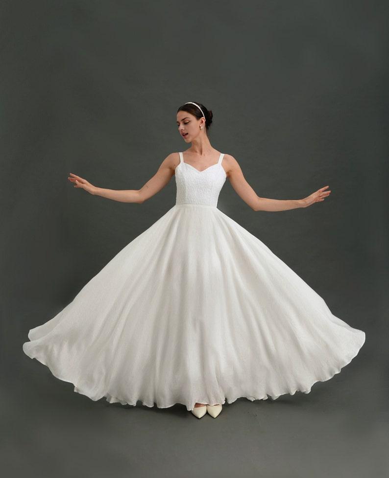 Wedding Dress and Lace Gown Modest Wedding Dress Simple Wedding dress Alternative wedding dress White Linen Dress