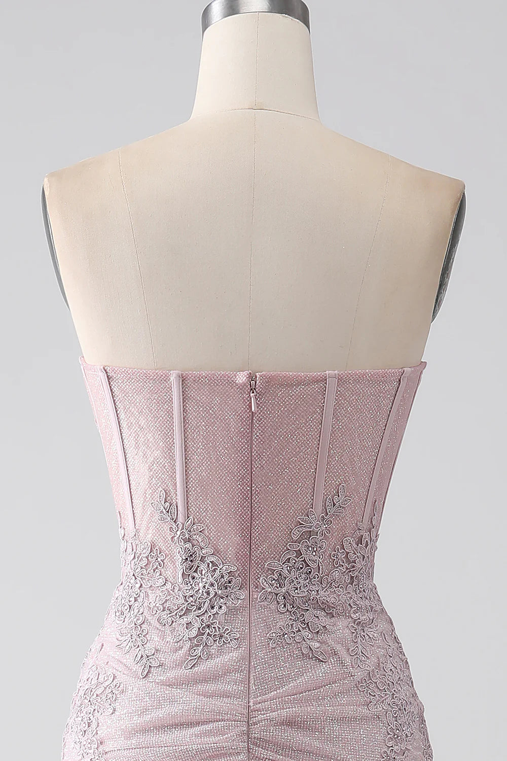 Sparkly Strapless Mermaid Corset Prom Dress with Appliques