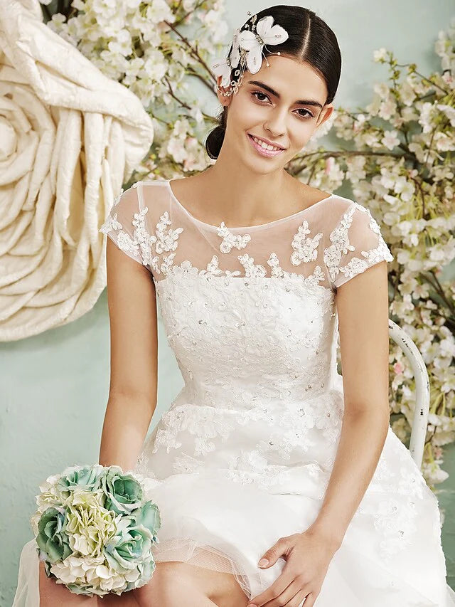 DingjiA-Line Wedding Dresses Halter Neck Floor Length Chiffon Sleeveless See-Through with Sequin Criss-Cross