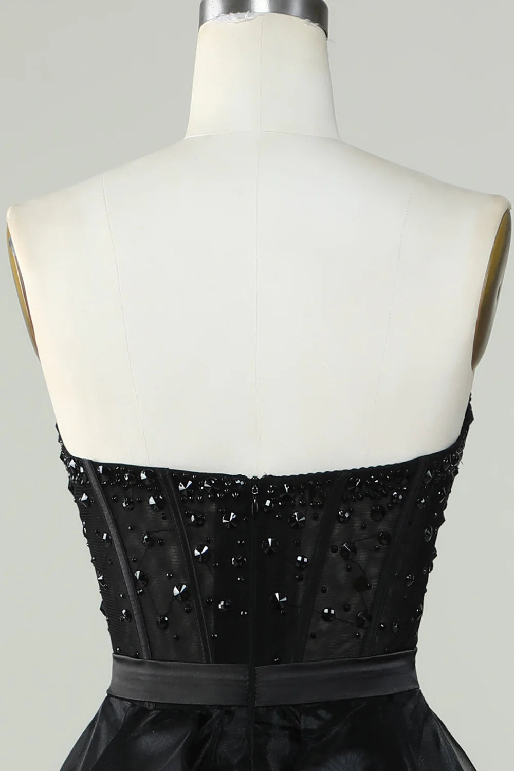 Princess A Line Sweetheart Black Strapless Ball Gown Formal Evening Dress