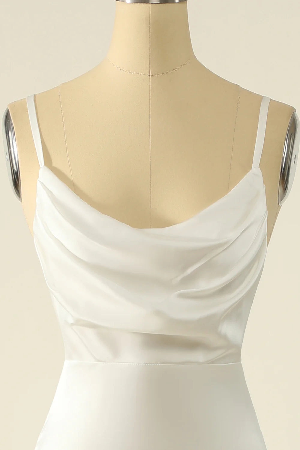 Ivory Satin Simple Prom Dress