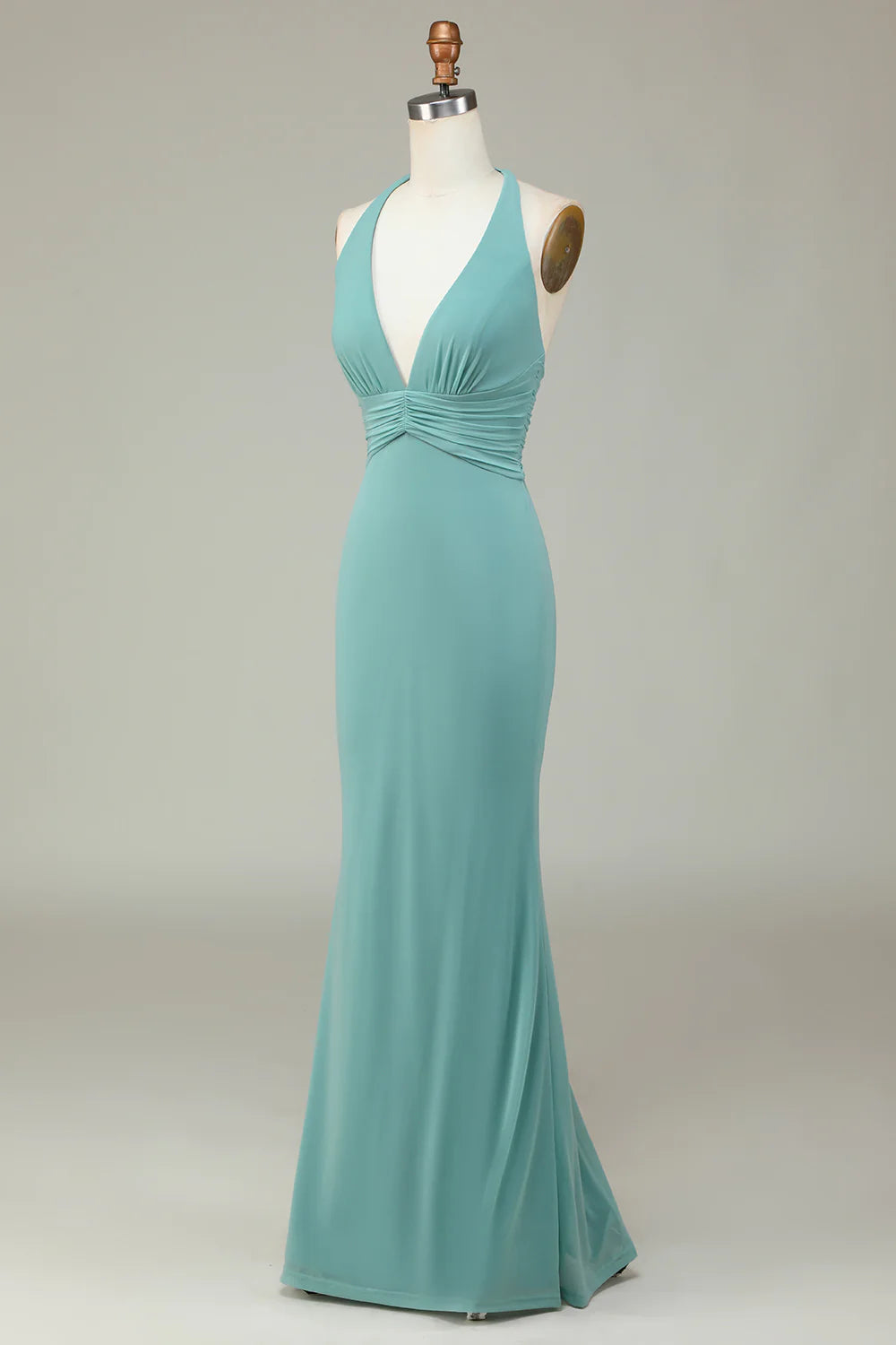 Mermaid Halter Sea Glass Bridesmaid Dress