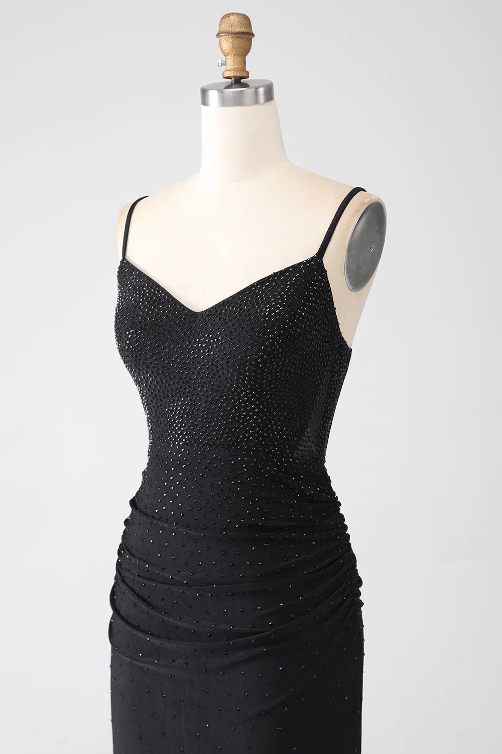 Mermaid Black Beaded Prom Dress with Ruffles