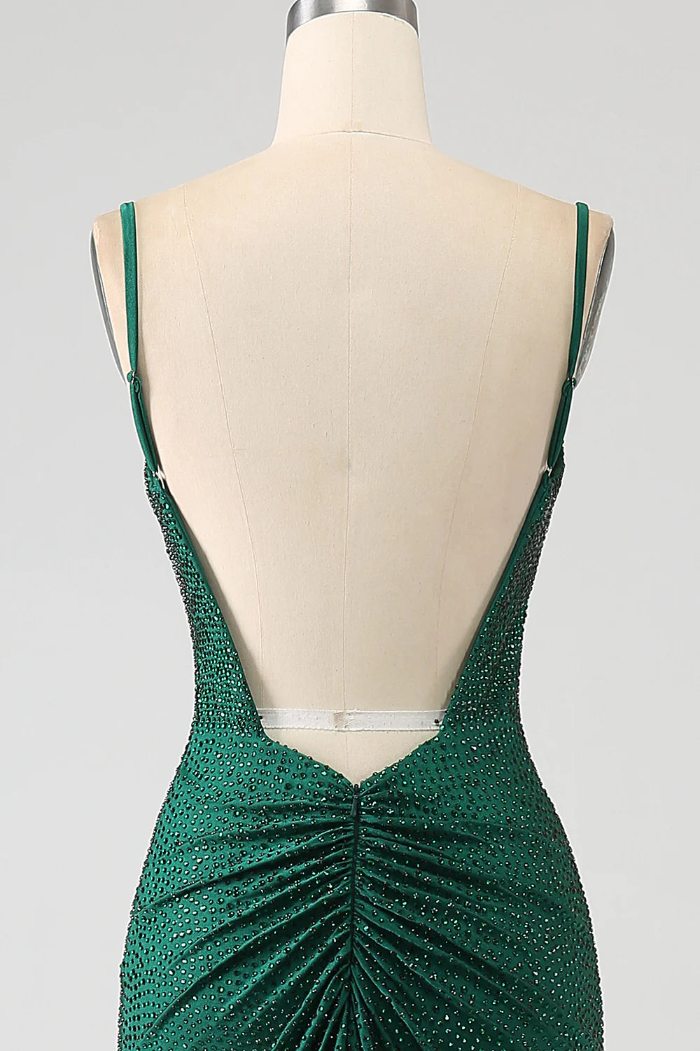 Sparkly Dark Green Beaded Long Mermaid Prom Dress with Slit