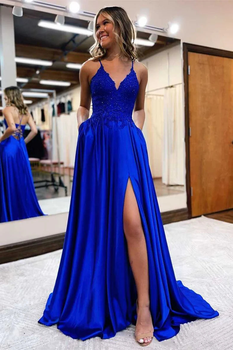 Beautiful Lace Lace-Up Long Prom Dress
