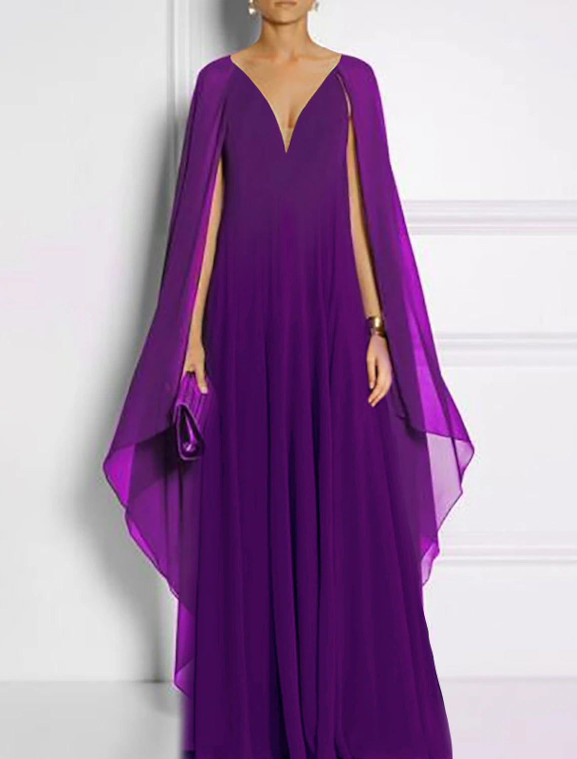 Sheath Black Dress Evening Gown Black Dress Vintage Engagement Formal Evening Court Train Sleeveless V Neck Chiffon with Pleats