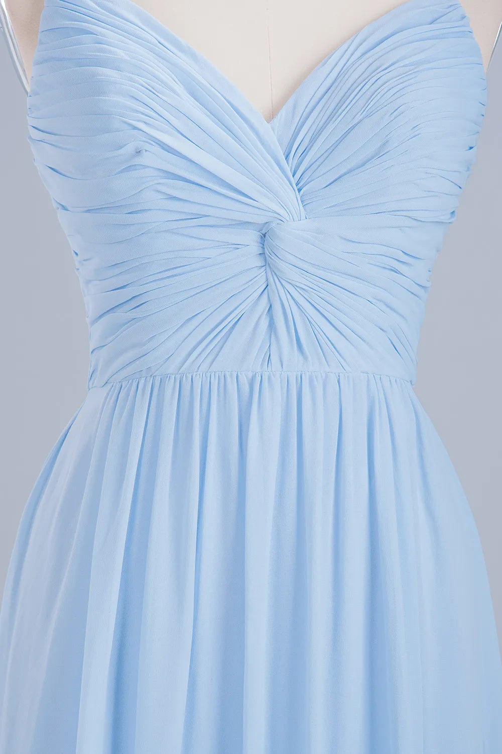 Long A-Line V-Neck Spaghetti Straps Floor-Length Chiffon Bridesmaid Dresses