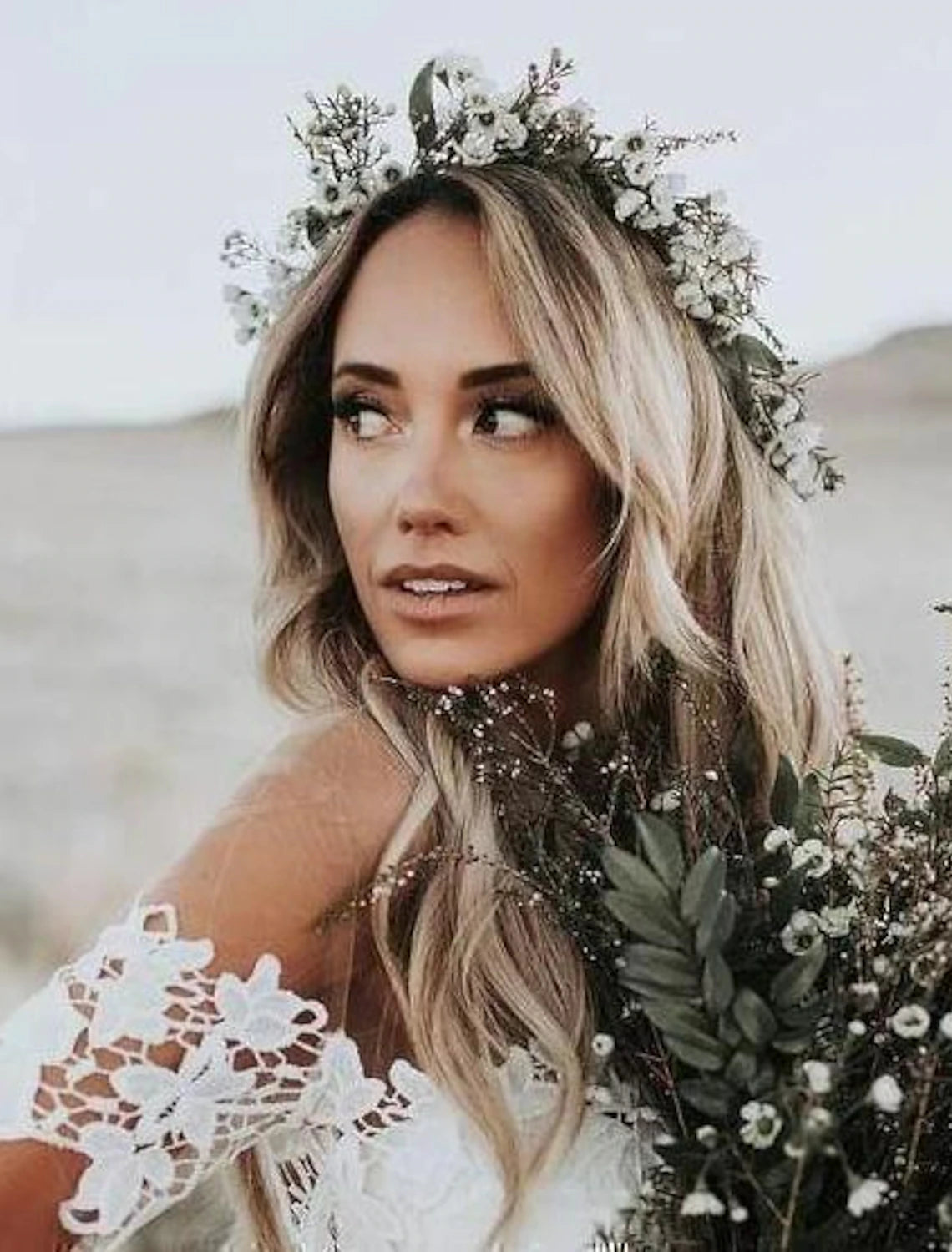 Beach Boho Wedding Dresses Mermaid / Trumpet Off Shoulder Cap Sleeve Chapel Train Lace Bridal Gowns With Appliques Solid Color 2023 Summer Wedding Party