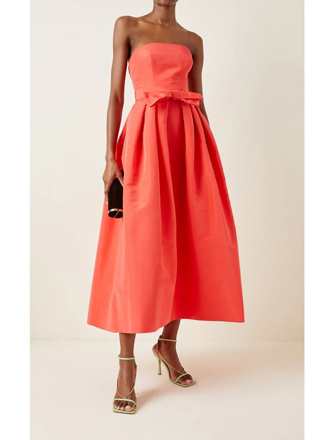 DingjiA-Line Cocktail Dresses Minimalist Dress Homecoming Tea Length Sleeveless Strapless Satin with Sash / Ribbon Pure Color