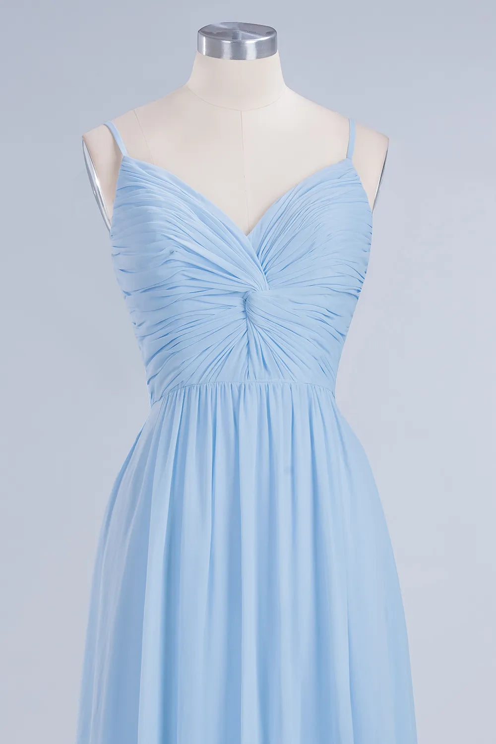 Long A-Line V-Neck Spaghetti Straps Floor-Length Chiffon Bridesmaid Dresses