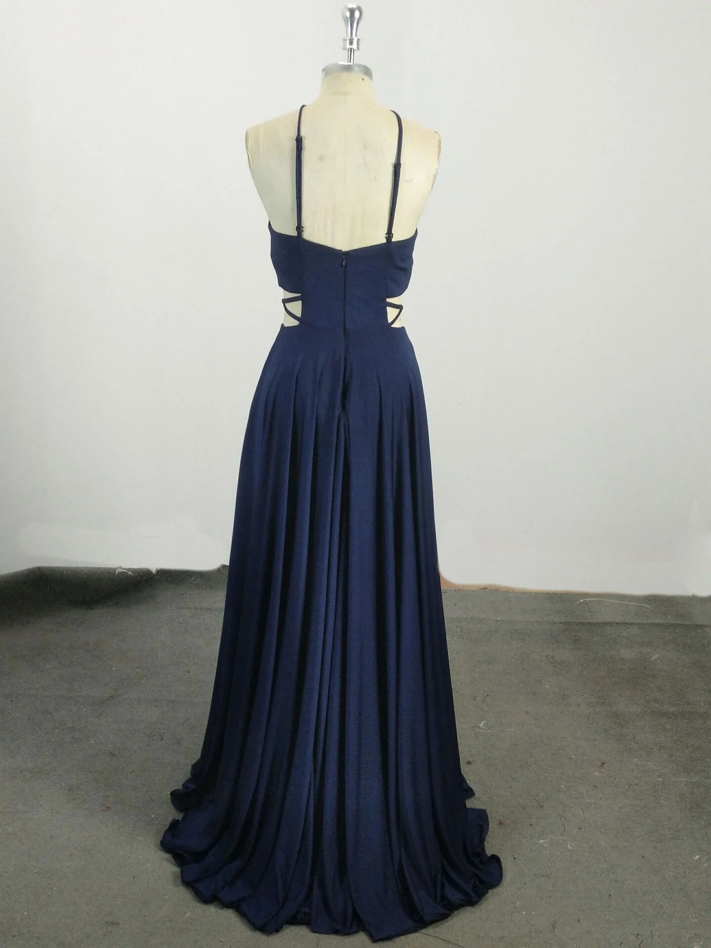 Chiffon Blue Long Prom Dress Blue Evening Dress