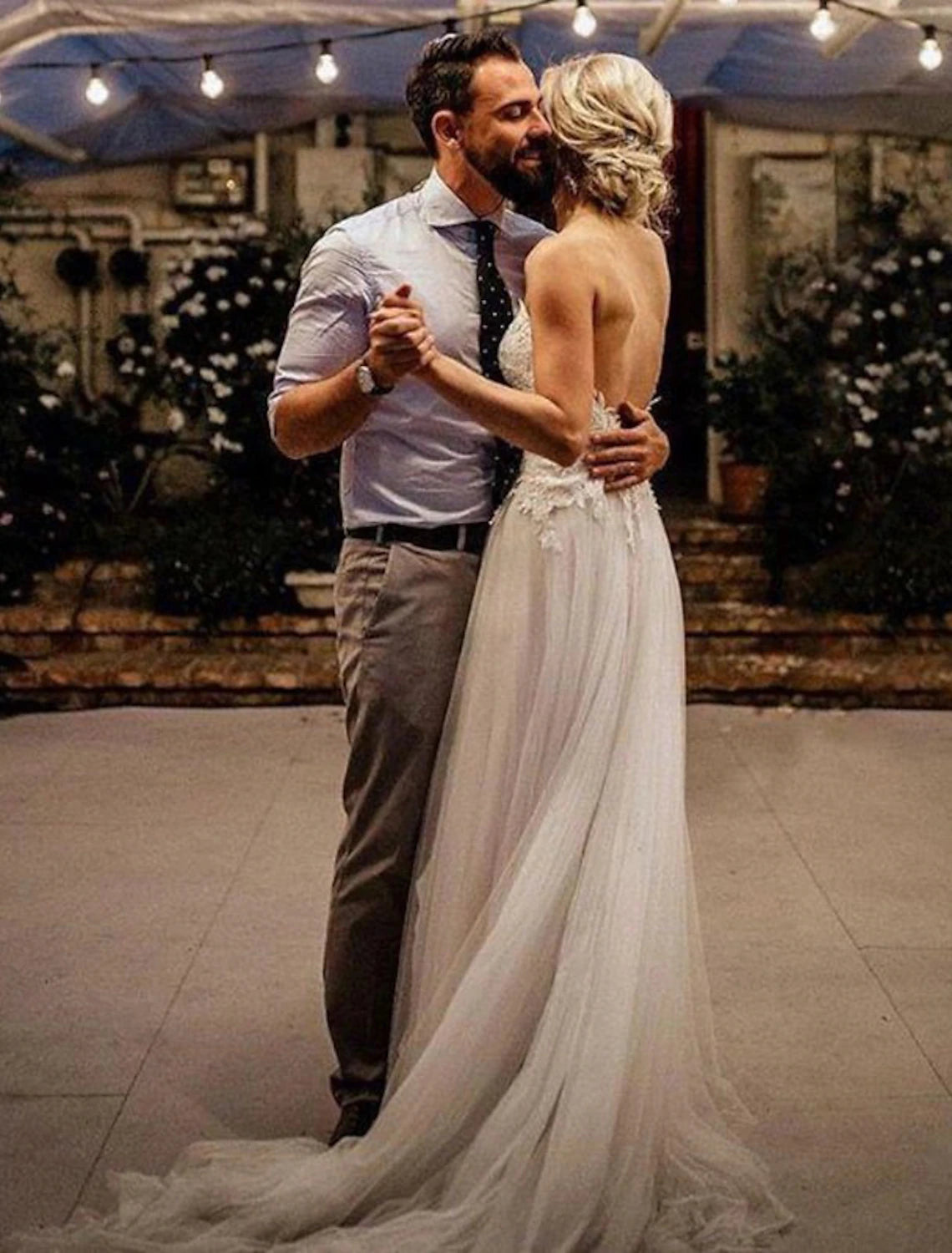 Beach Wedding Dresses A-Line Sweetheart Camisole Spaghetti Strap Sweep / Brush Train Lace Outdoor Bridal Gowns With Lace  Summer Wedding Party